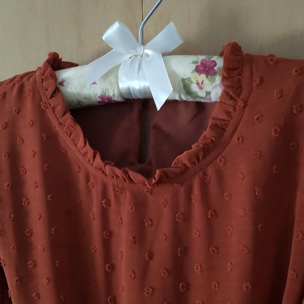 Orange Ruffle Dress - Picture 8 of 14